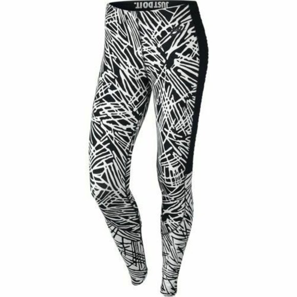 Nike Pants - NIKE Leg-A-See Printed Leggings Pants Blk White M